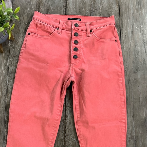Lucky Brand High Rise Crop Coral Jeans - Picture 2 of 10